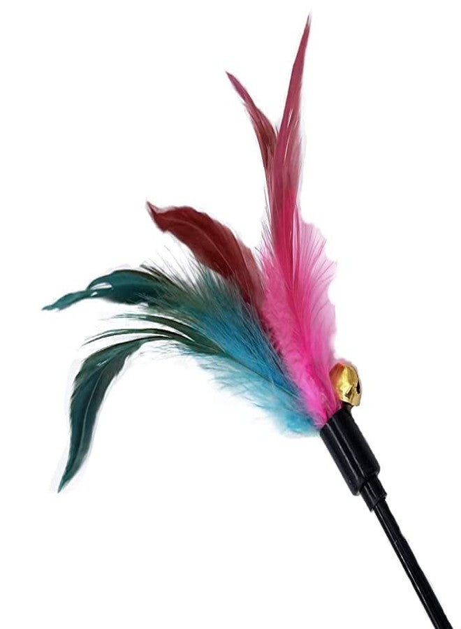Pet Believe Modern Wand Stick Toy for Cats, Feather Toys with Bell Kitten Toy Replaceable Wond Cat Teaser Playing Stick Wand Toy - Pack of 2 - Image 4